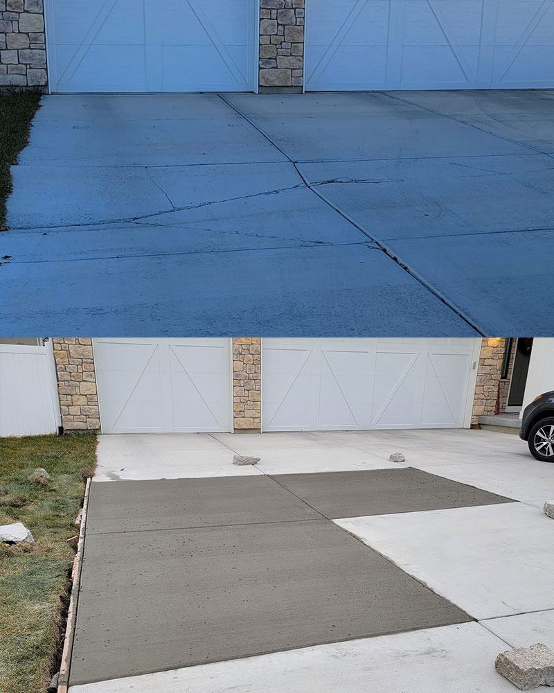 before and after crack repair