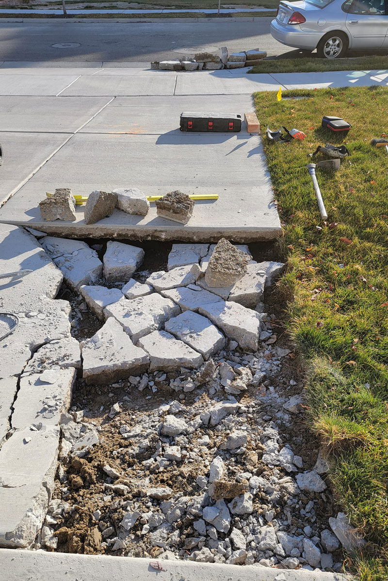 broken up concrete