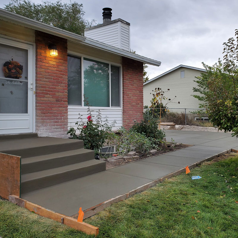 new concrete walkway